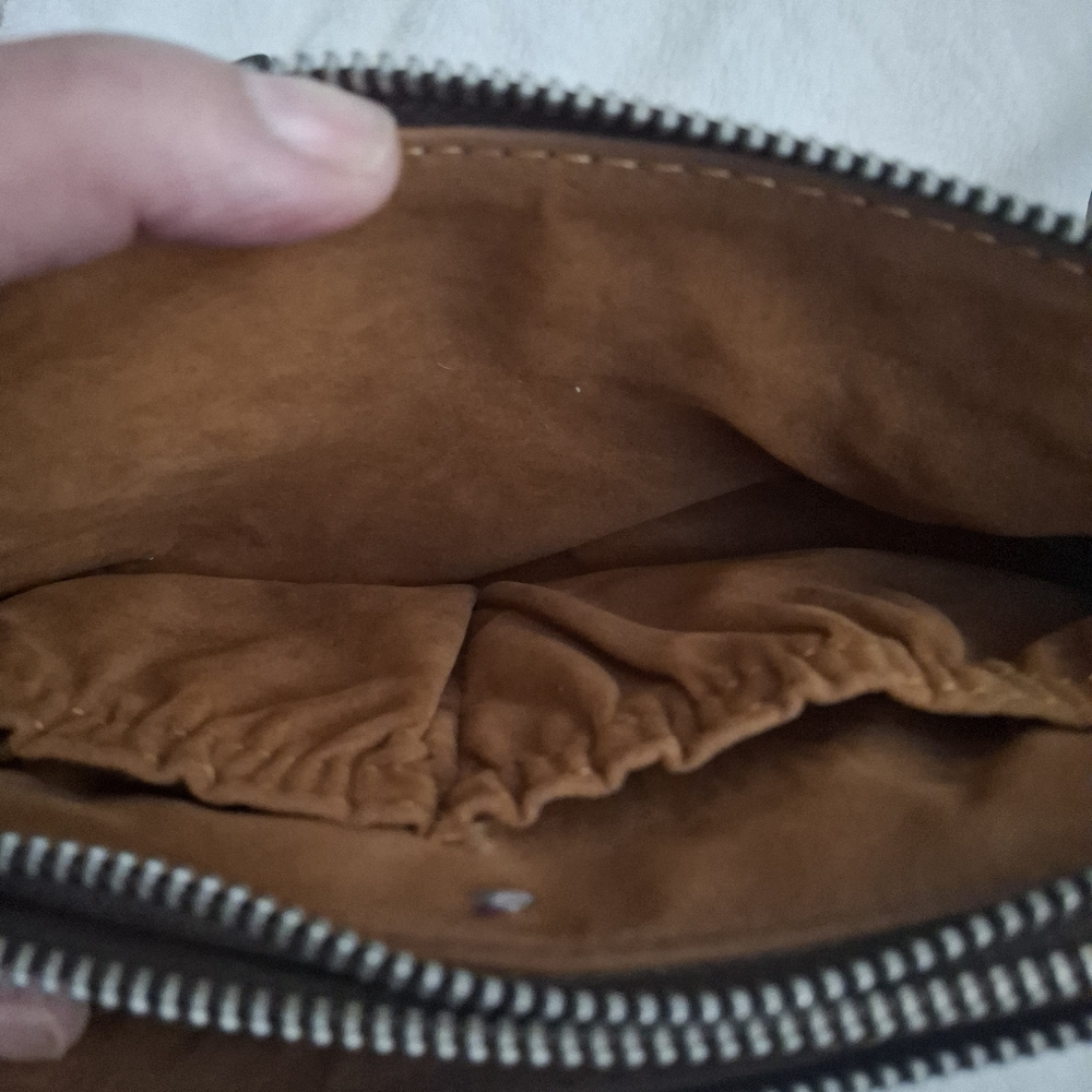 Patricia Nash Brown and Blue Crossbody Bag with Ornate Design - Picture 3 of 4